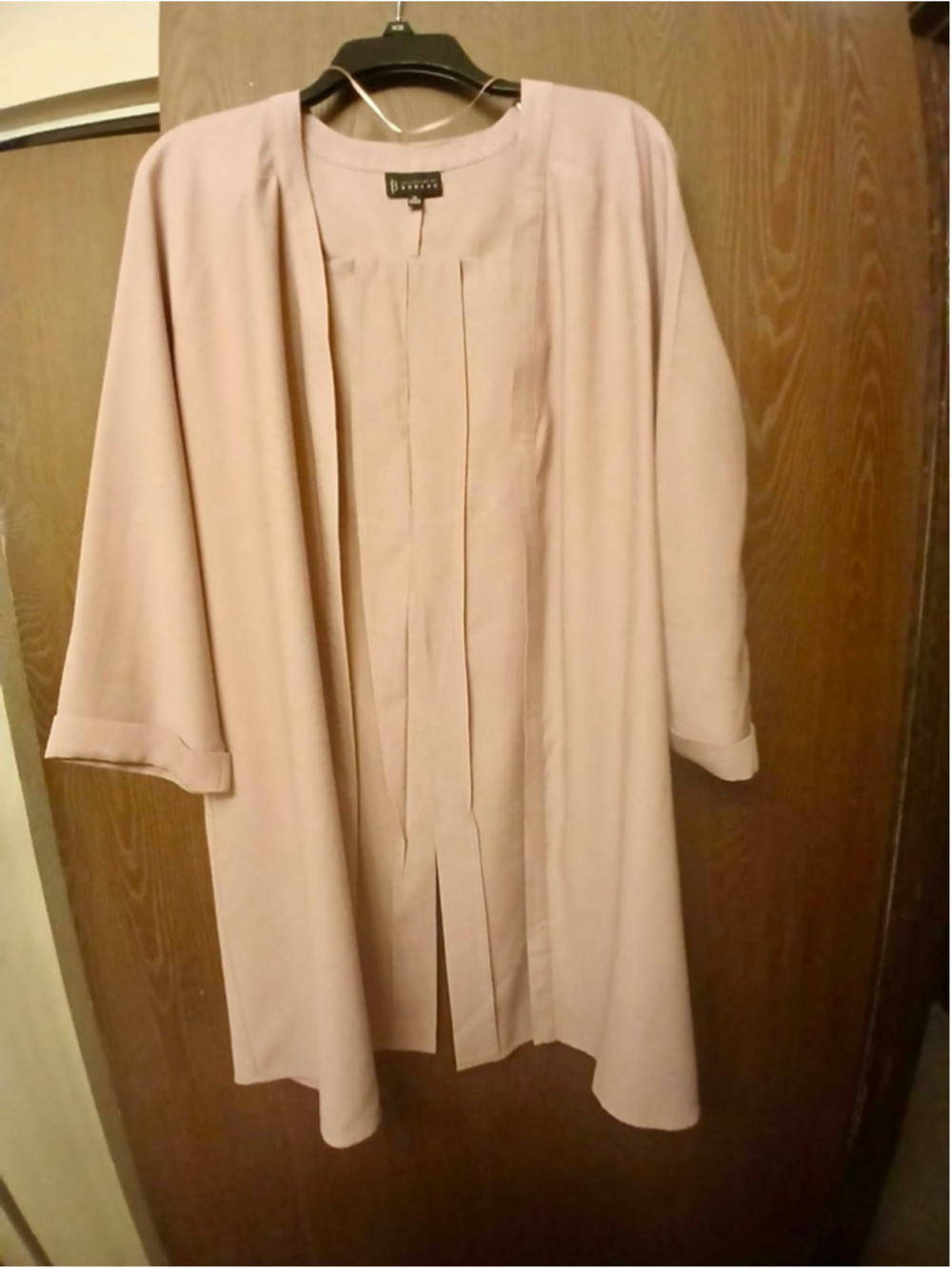Women’s Bobeau Open Front Jacket Blush Pink 3/4 Sleeve XL JC542 - Picture 8 of 9